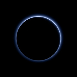 Pluto's blue skies