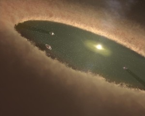 artist conception planet forming disk